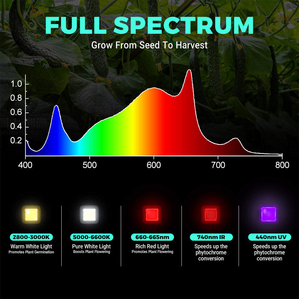 PHLIZON LED Grow Light PHLIZON FD4000 420W Full-spectrum Daisy Chain Dimmable Cost-effective High-yield Commercial LED Grow Light for 4×4 PH-FD45-E